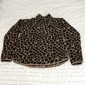 Abercrombie Cheetah Print Sherpa Quarter- Zip